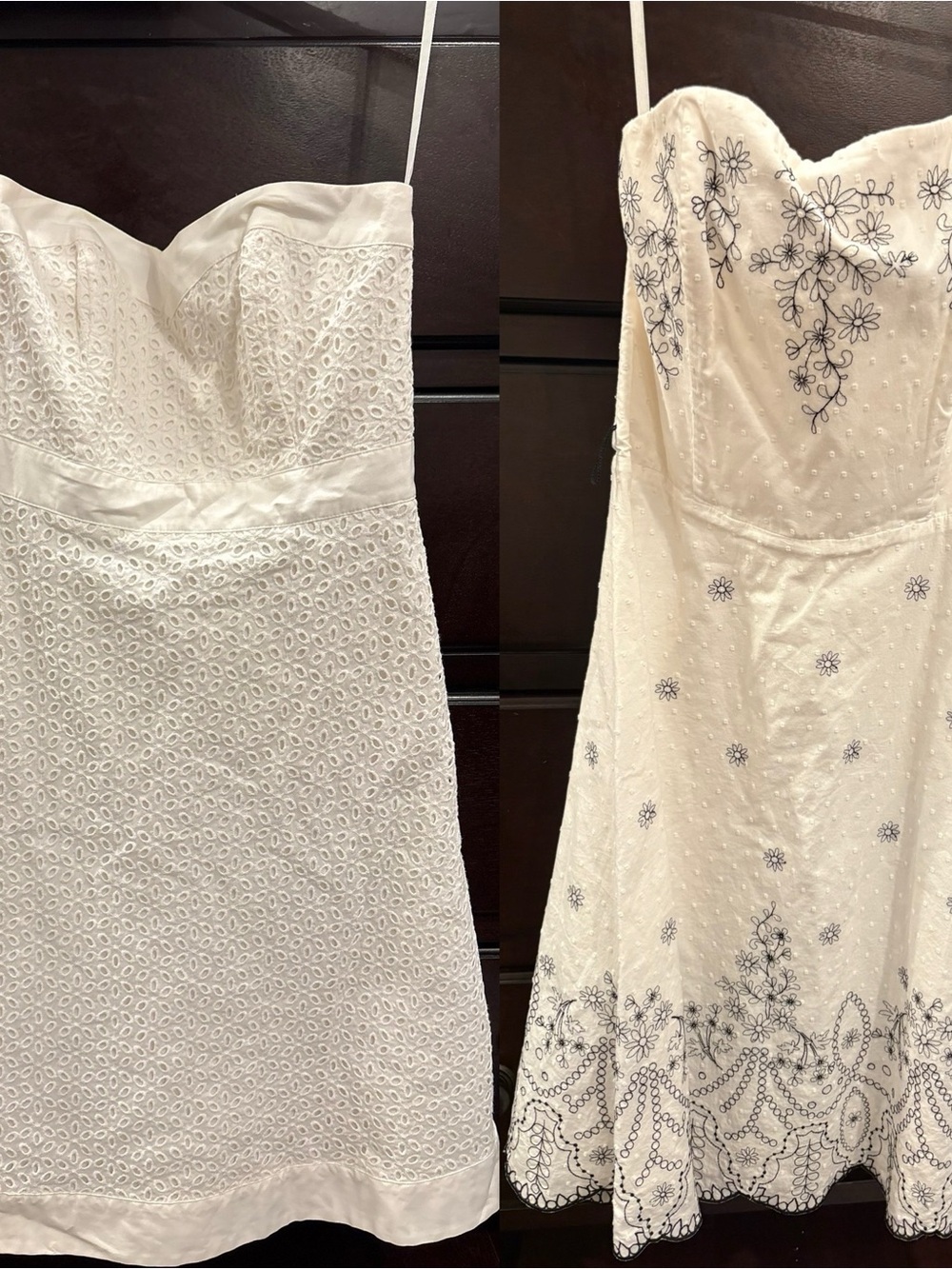 Qty 2: White House Black Market Women’s White Strapless Eyelet & Embroider Dress